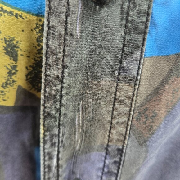 Vintage Verona Men's Art to Wear 100% Silk Button Down Shirt Large - Picture 14 of 14